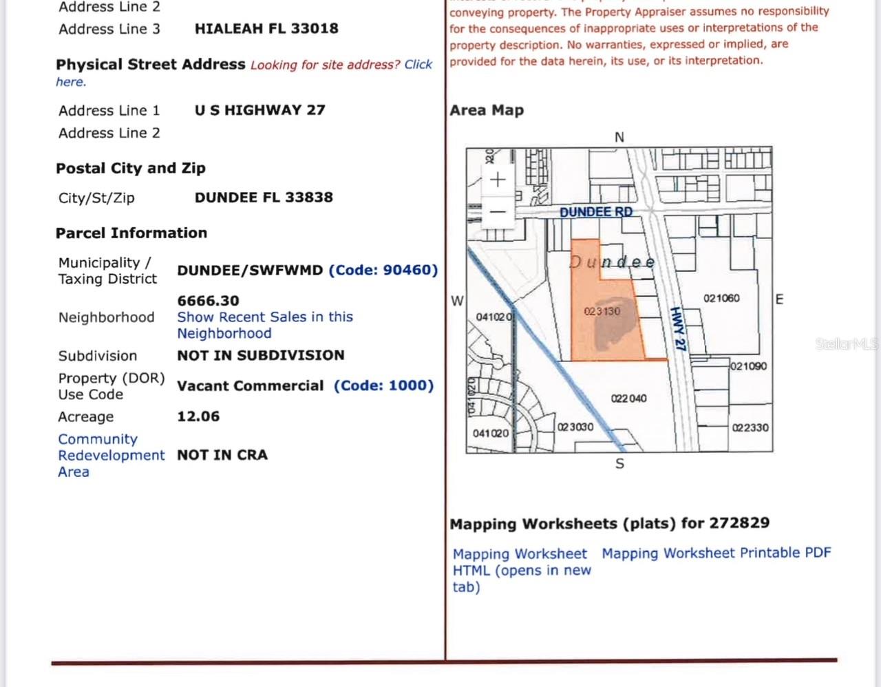 Details for Us Highway 27, DUNDEE, FL 33838