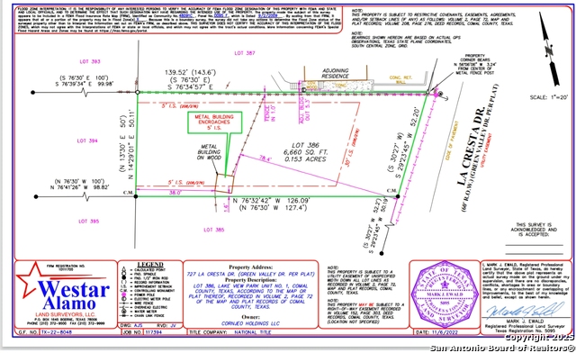 Details for 727 La Cresta, Canyon Lake, TX 78133