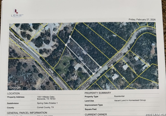 Details for 1091 Hillside Oaks, Bulverde, TX 78163