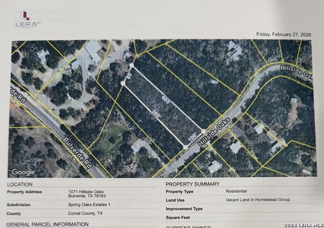 Details for 1071 Hillside Oaks, Bulverde, TX 78163
